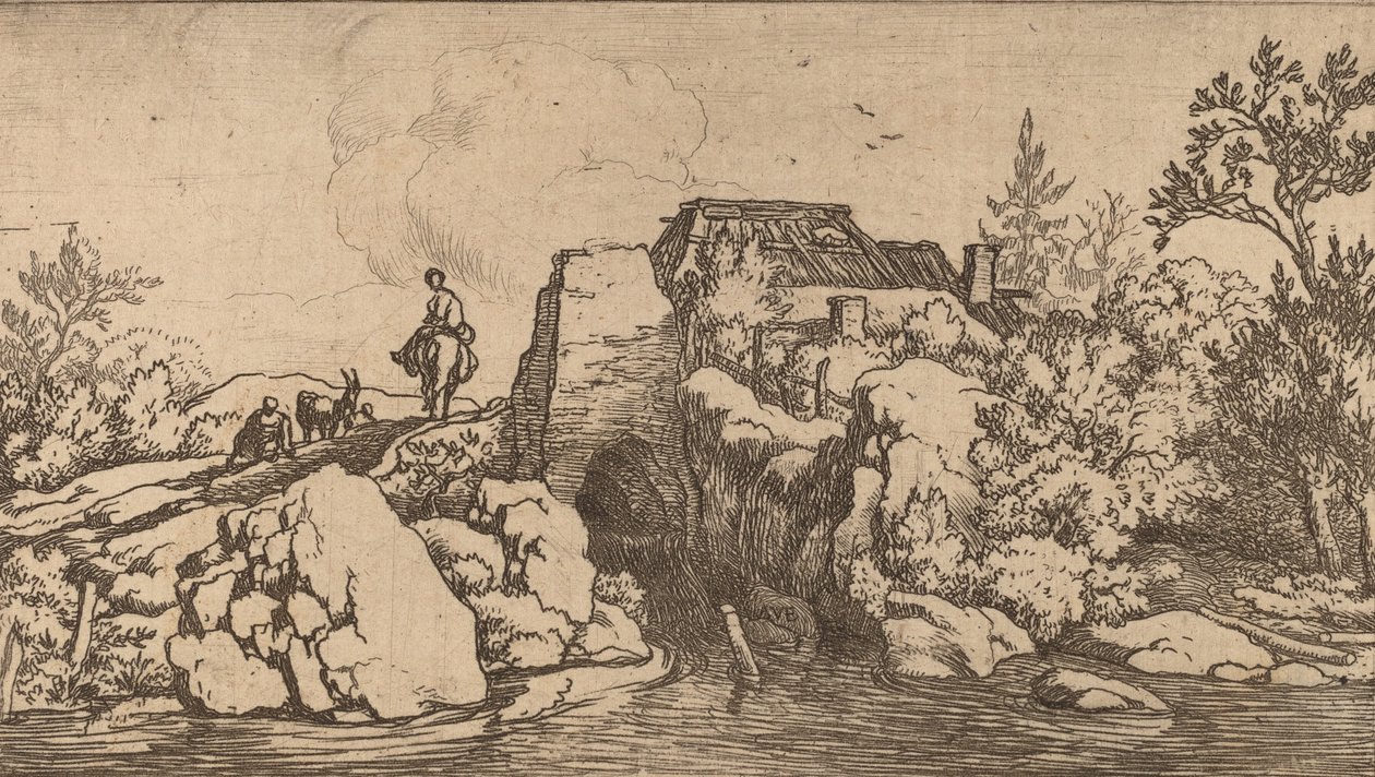 石橋の騎手、おそらく c. 16451656。 作： Allart van Everdingen