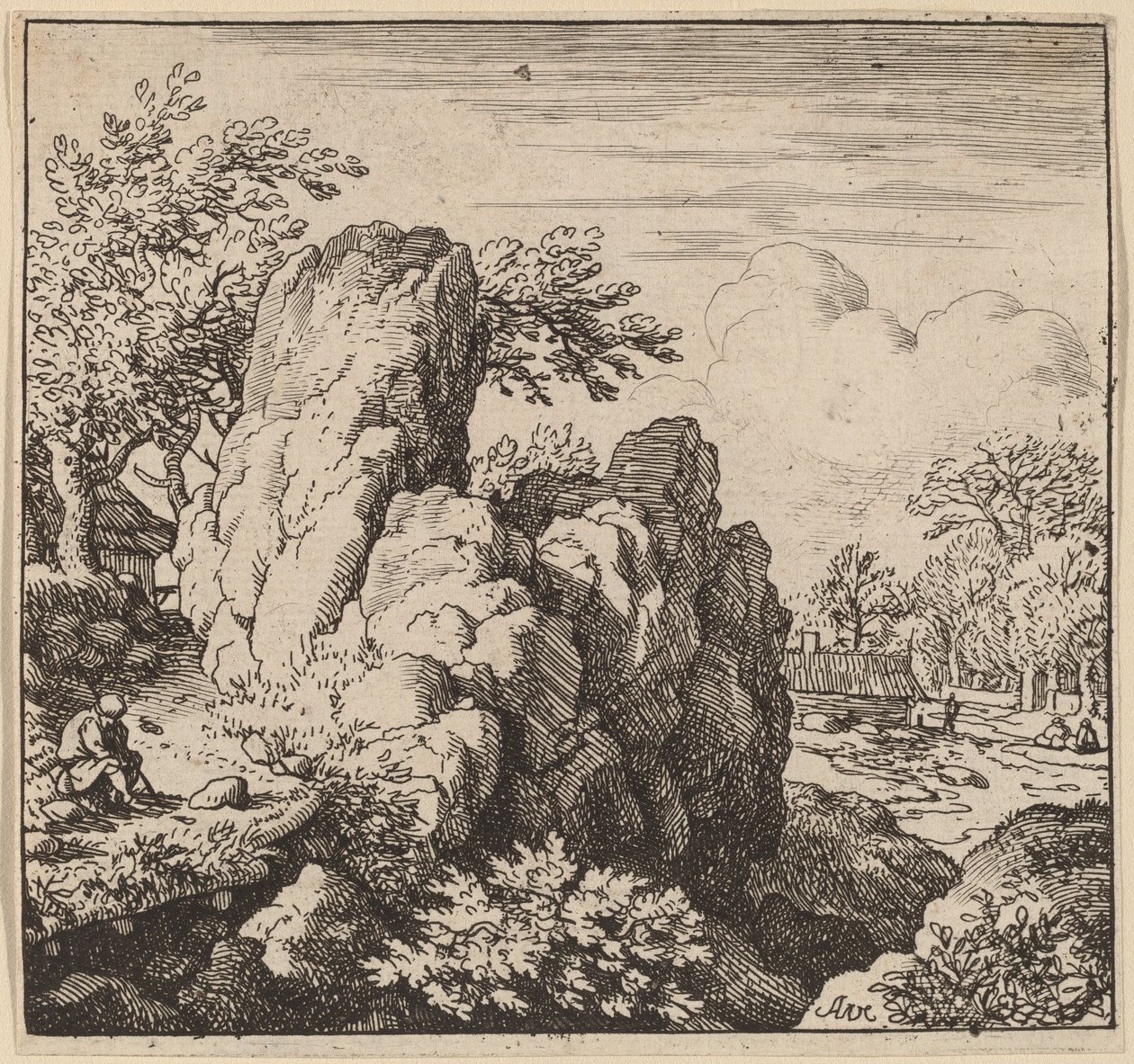 大きな岩、おそらく c. 16451656。 作： Allart van Everdingen