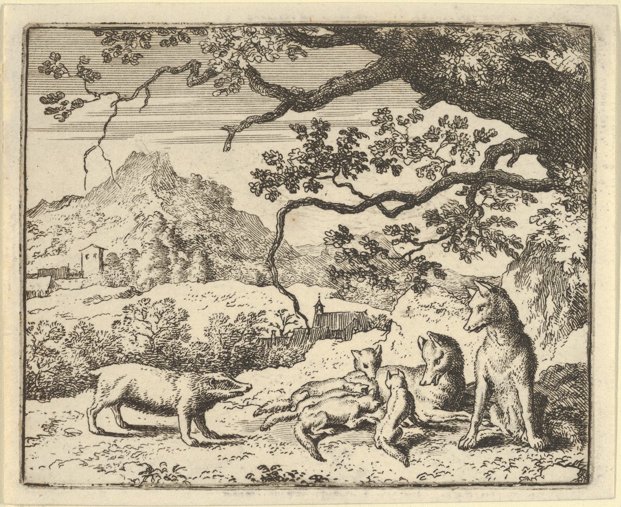 レナードはアナグマから新しい引用を受け取ります, 1650-75. 作： Allart van Everdingen