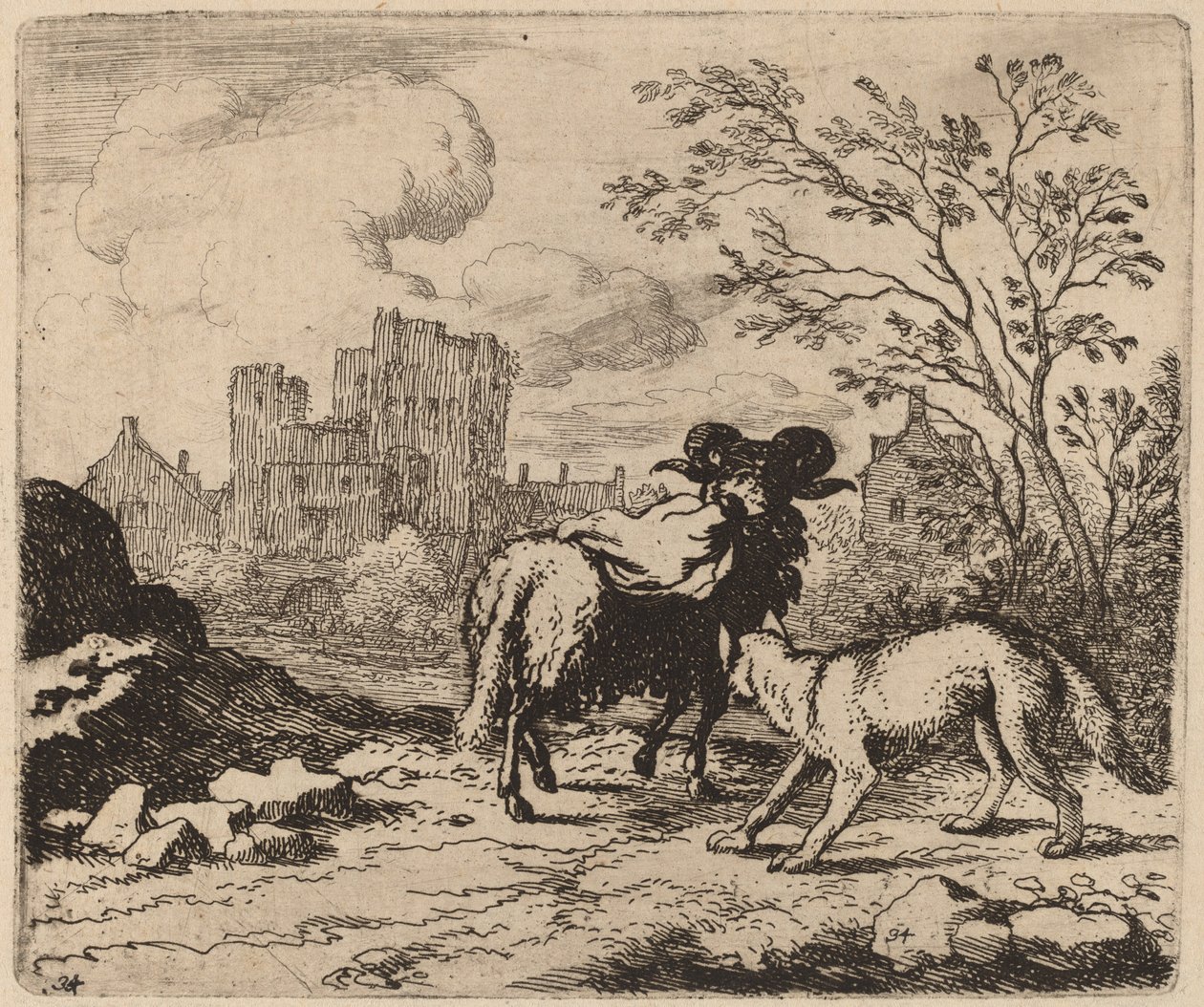 レイナードはラムに文書を配達するように依頼します。おそらく c. 16451656。 作： Allart van Everdingen