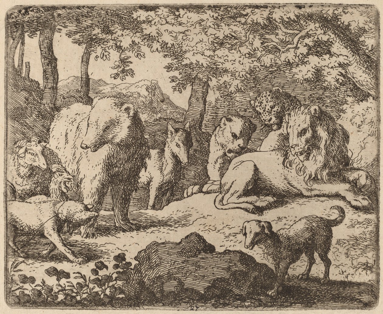 レイナードは彼の物語を語るために釈放される、おそらく c. 16451656。 作： Allart van Everdingen