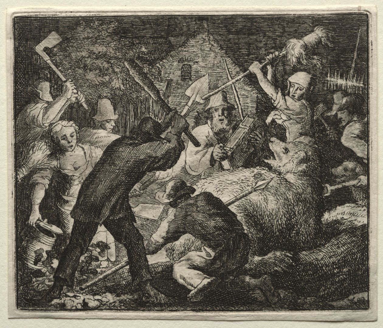 Reynard the Fox：Peasants Attack the Bear。 作： Allart van Everdingen