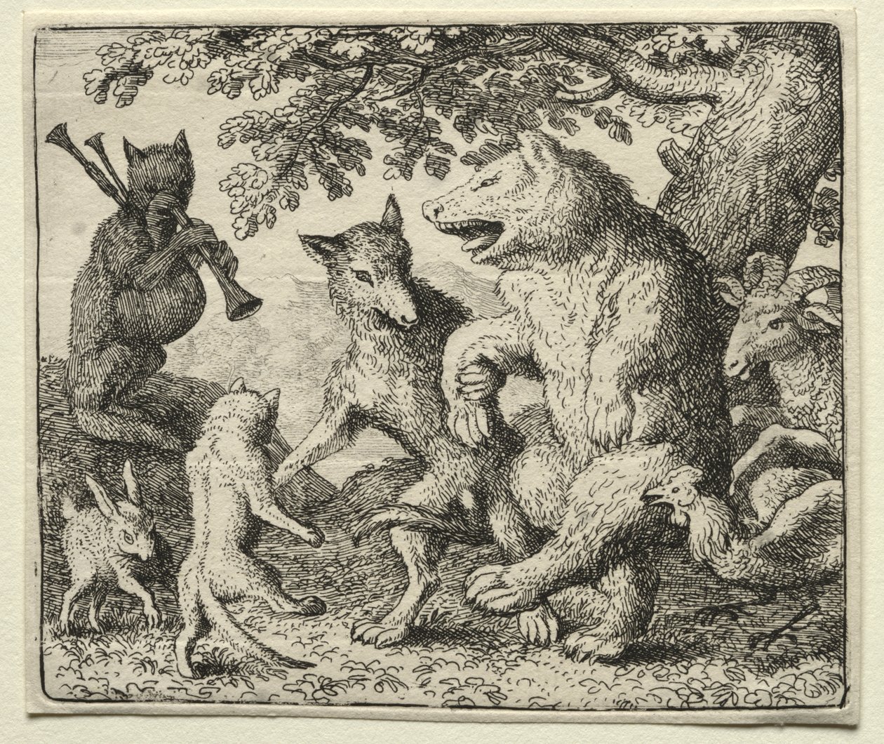 レイナード・ザ・フォックス：オオカミとクマは自由を祝う 作： Allart van Everdingen