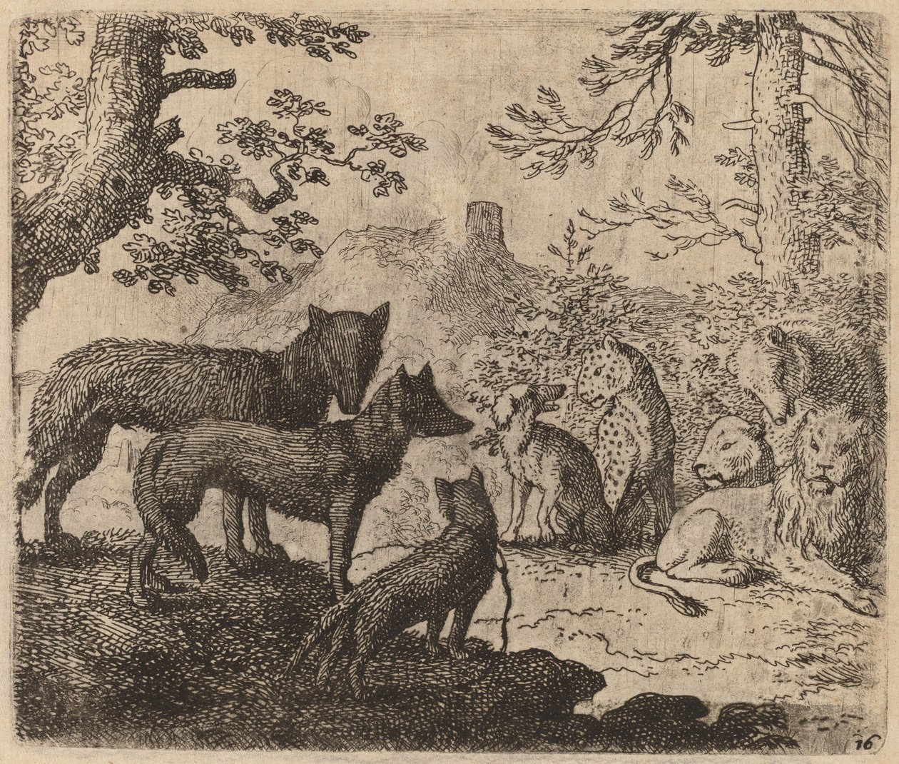レイナードの親戚はおそらく彼のために嘆願します。 16451656。 作： Allart van Everdingen