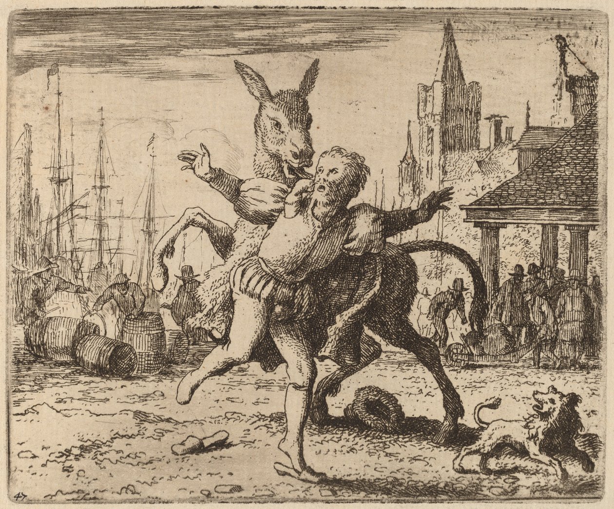お尻と猟犬、おそらくc。 16451656。 作： Allart van Everdingen