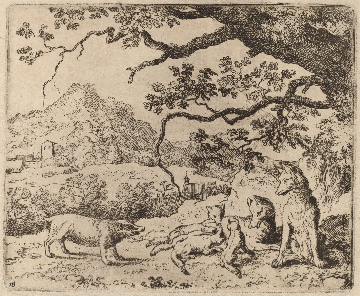 メッセンジャーとして送られたアナグマ、おそらくc。 16451656。 作： Allart van Everdingen