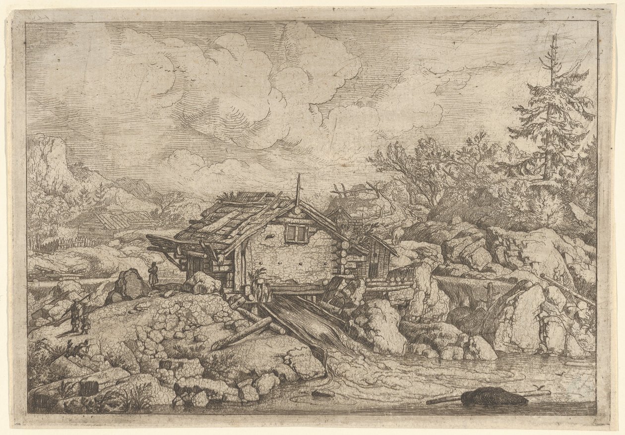 水車小屋、17 世紀。 作： Allart van Everdingen
