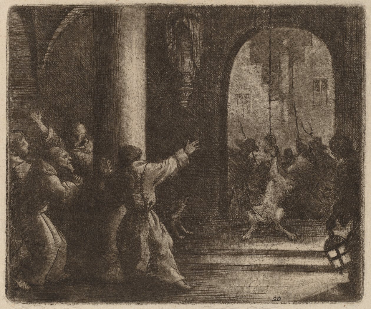 オオカミと修道院の鐘、おそらくc。 16451656。 作： Allart van Everdingen