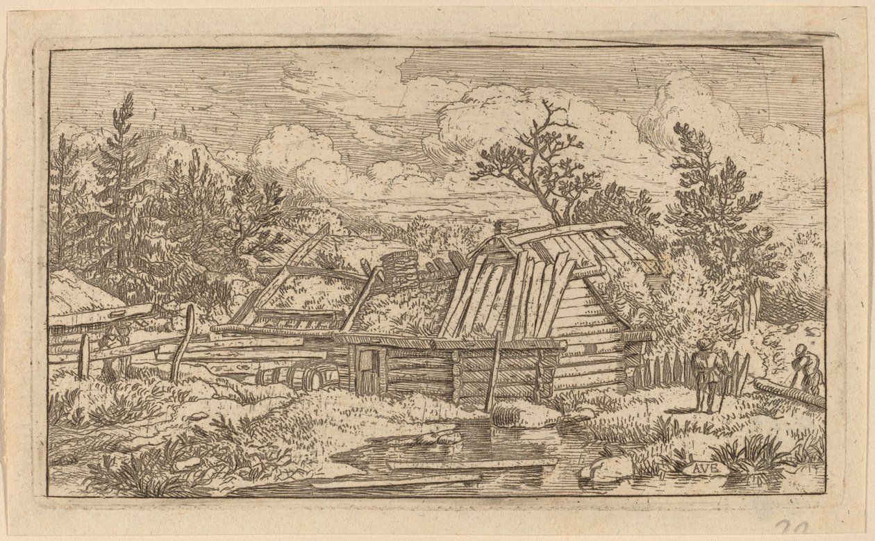 水に浮かぶ 2 つのビーム、おそらく c. 16451656。 作： Allart van Everdingen