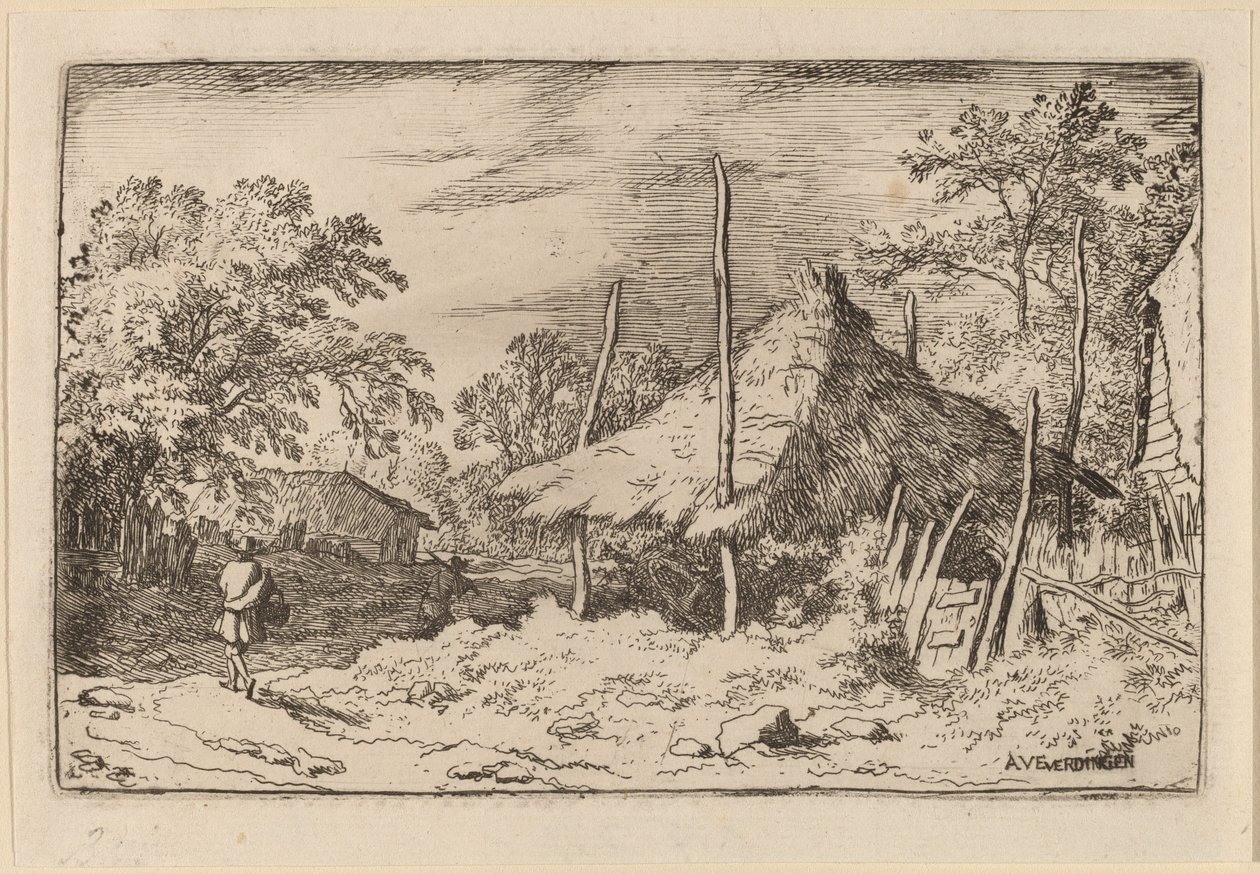 干し草の納屋の下の車輪、おそらく c. 16451656。 作： Allart van Everdingen