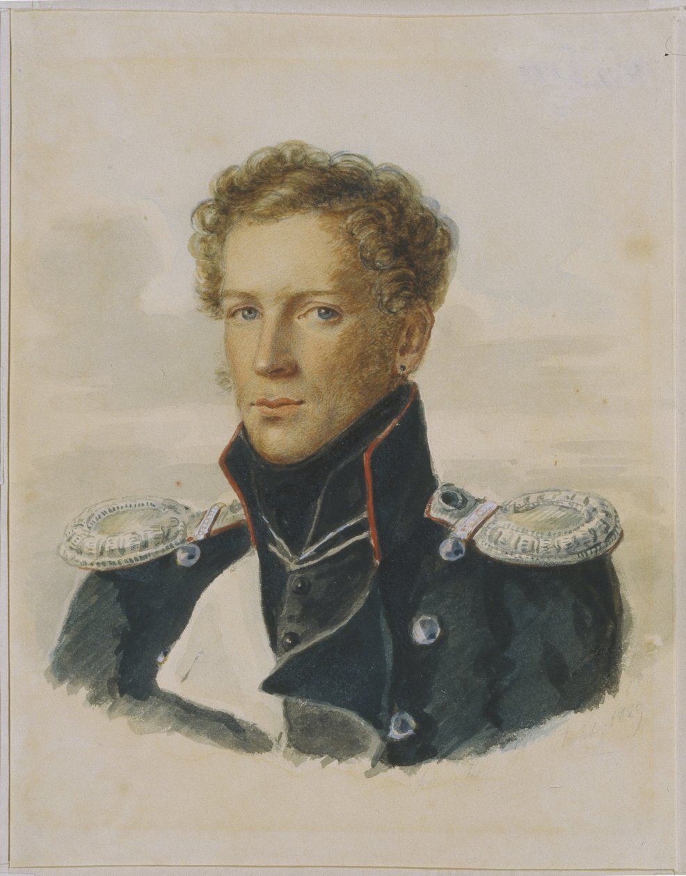 Sergey Lanskoy 1789-1832、シュヴァリエガードの将校、1829 作： Alois Gustav Rockstuhl