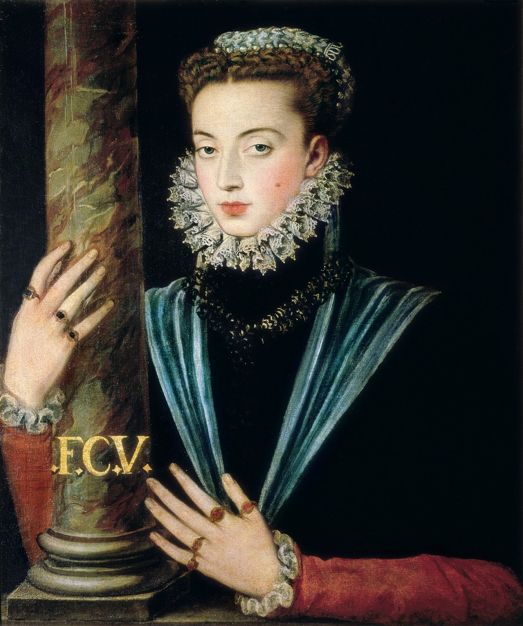 スペインのジョアン（Juana de Austria）の肖像 作： アロンソ・サンチェス・コエロ