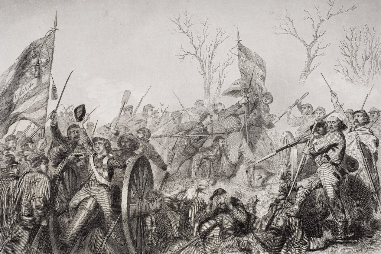1862年のマーフリーズボロの戦いで南軍の旗を奪取 作： アロンゾチャペル