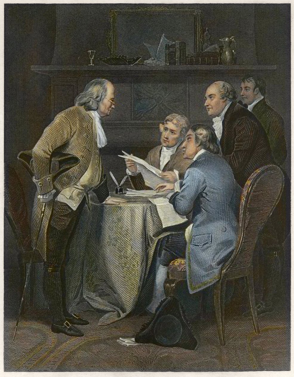 1776年の独立宣言起草 作： アロンゾチャペル