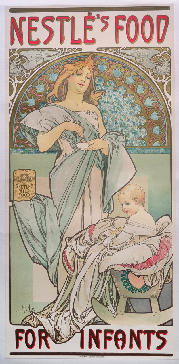 乳幼児向けの寄り添う食品、1897年 作： アルフォンス・ミュシャ
