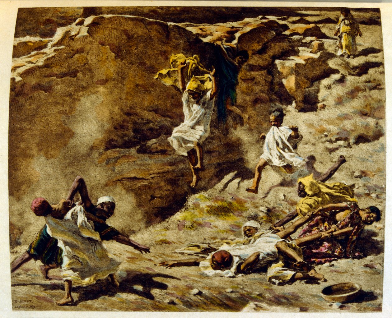 アラブの生活風景「蜃気楼」よりディネによるイラスト。1906.Mirages, Scenes De La Vie Arab』はエティエンヌ・ディネの挿絵、シルマン・ベン・イブラヒム・バマーの解説。ナスレディーヌ・ディネはアルフォンス＝エティエンヌ・ディネ（1861-1929）として生まれた。 作： アルフォンス・エティエンヌ・ディネ