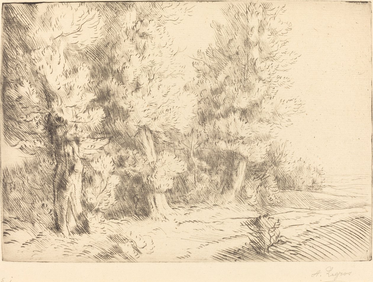 フォンテーヌブローの森にて Dans la foret de Fontainebleau. 作： アルフォンス・レグロス