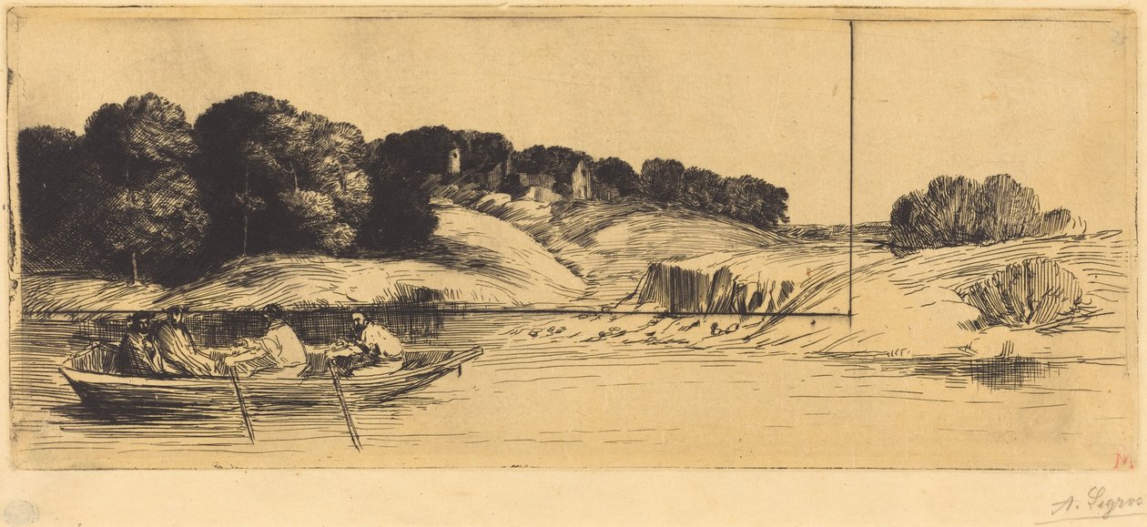 『舟のある風景』、第1版  （Le paysage au bateau） 作： アルフォンス・レグロス