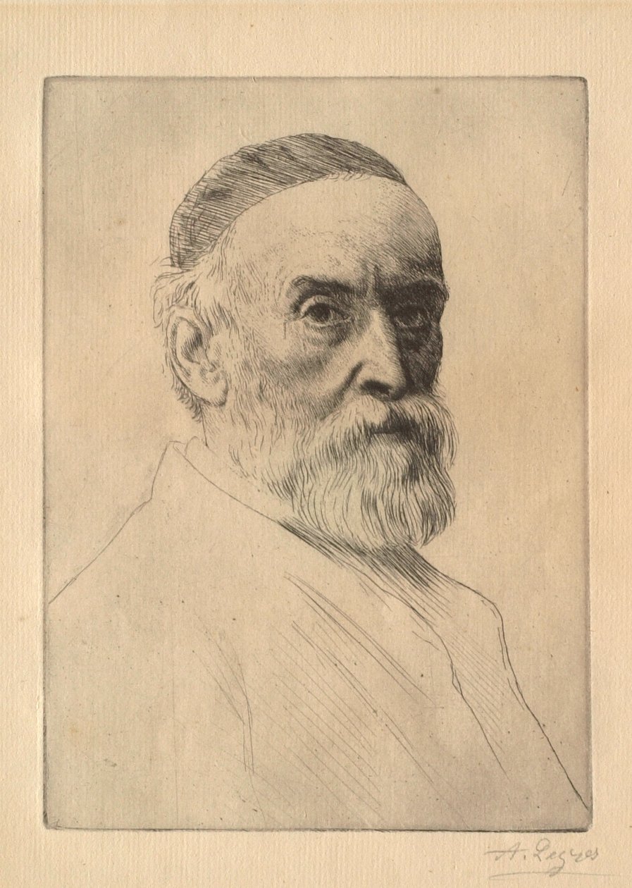 画家G. F. ワッツ（1817-1904）の肖像画 作： アルフォンス・レグロス