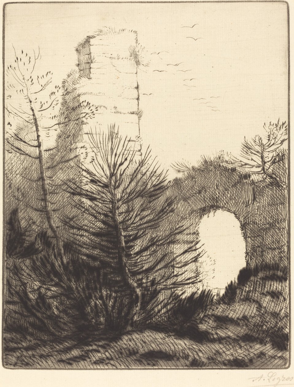 修道院の廃墟 Les rubines du monastere. 作： アルフォンス・レグロス