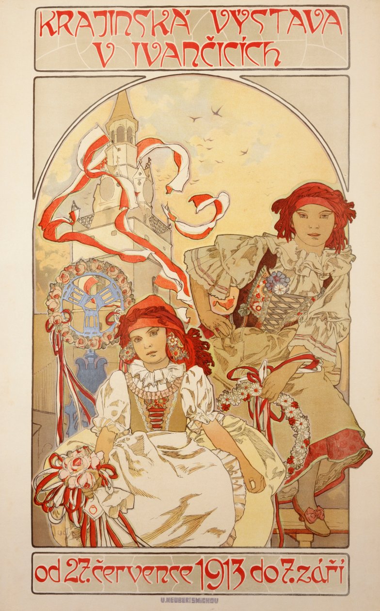 1913年イヴァンチッチの風景展 作： アルフォンス・ミュシャ