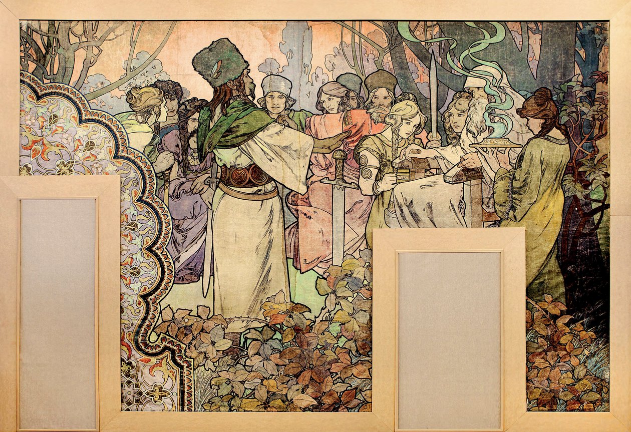 1900年の万国博覧会のための壁画 - ミュシャ（1860-1939）のAfons Peinture de Afons 作： アルフォンス・ミュシャ