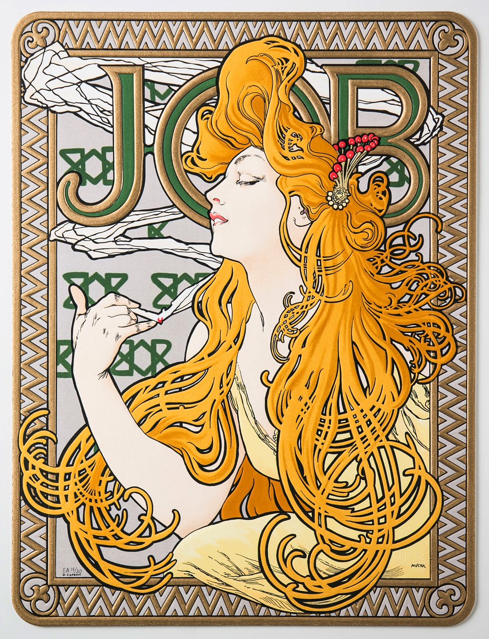 ティッシュペーパージョブの広告ポスター、1897年。 作： アルフォンス・ミュシャ