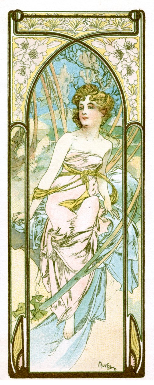 「日の輝き」、1899 作： アルフォンス・ミュシャ