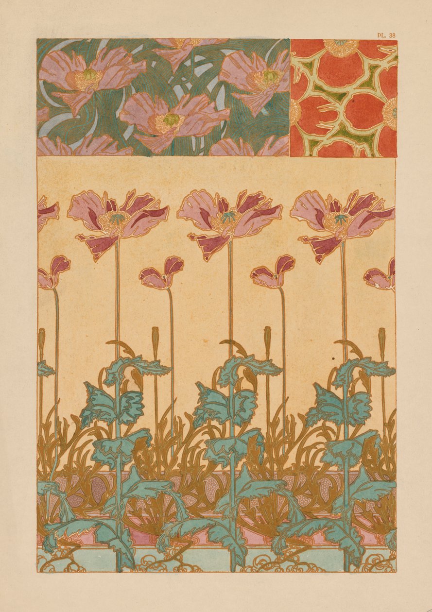 Documents Decoratifs: Orientalische Mohnblumen 作： アルフォンス・ミュシャ
