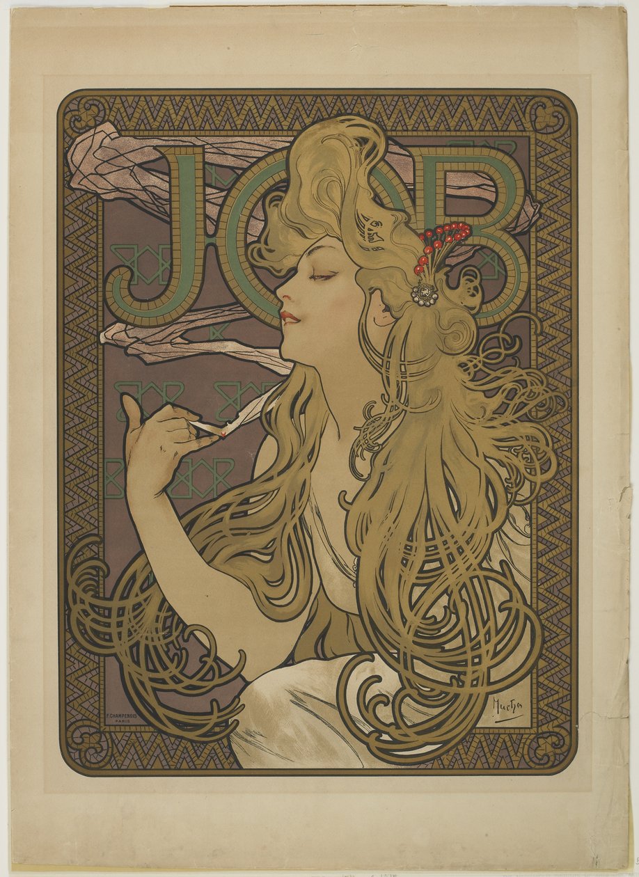 アルフォンス ミュシャ コレクション　ジョブ　純銀製　シルバー　証明書 ジョブ、1896 | アルフォンス・ミュシャ