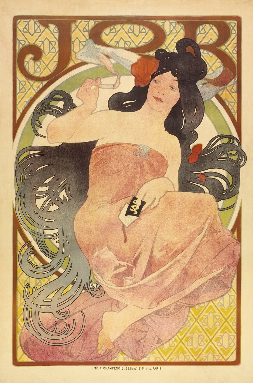ヨブ、c.1897-98 作： アルフォンス・ミュシャ