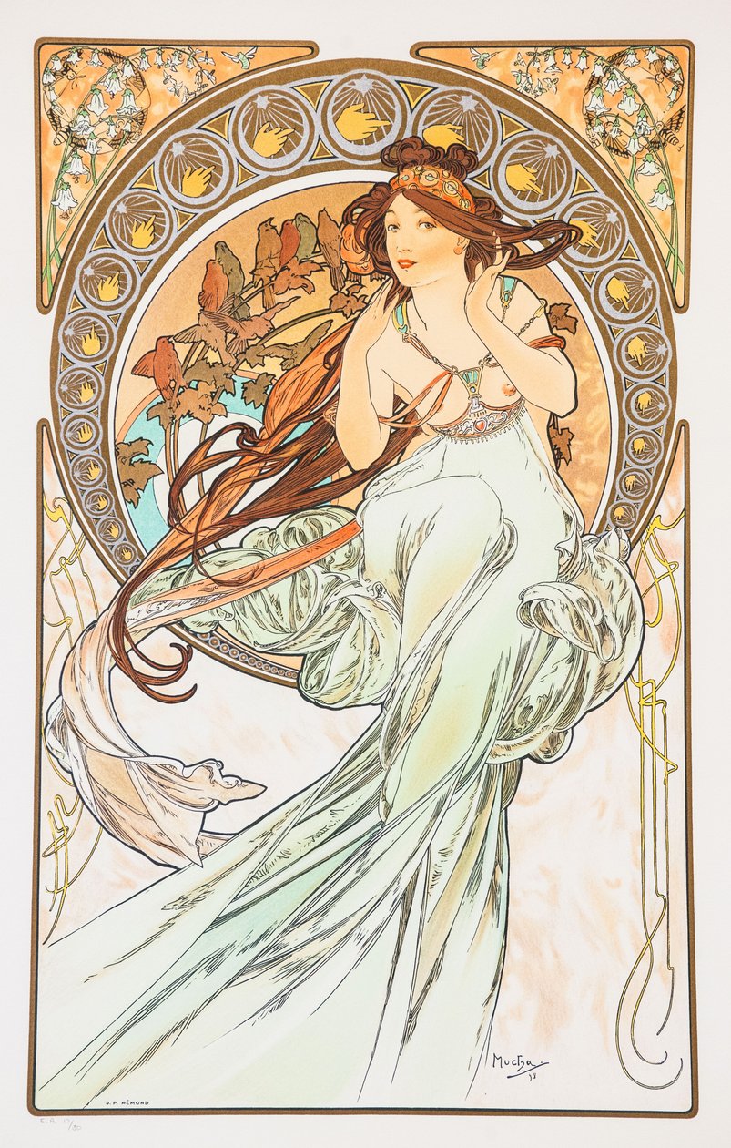 シリーズからのムジカ、芸術、1898。 作： アルフォンス・ミュシャ