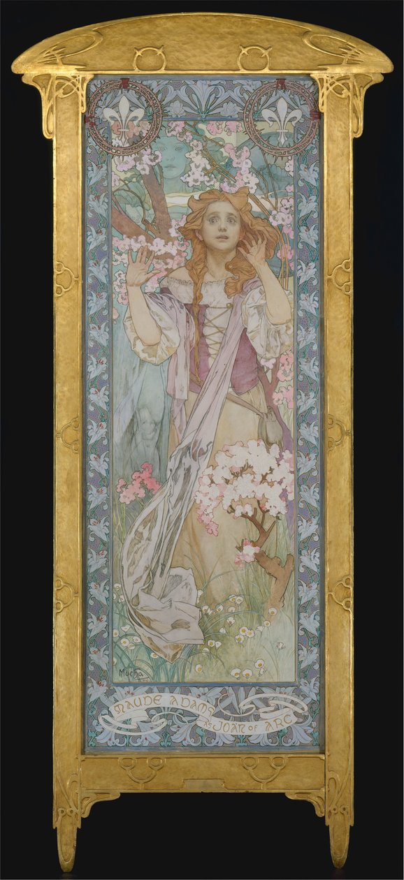 ジャンヌ・ダルクとしてのモード・アダムス、1909 作： アルフォンス・ミュシャ
