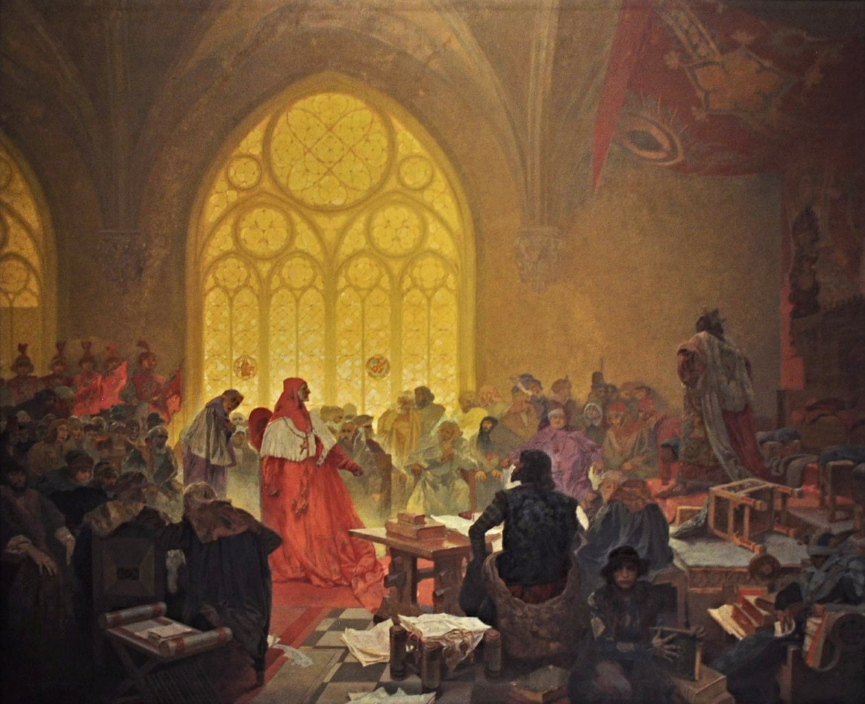 Hussite King George of Podebrady The cycle The Slav Epic 作： アルフォンス・ミュシャ