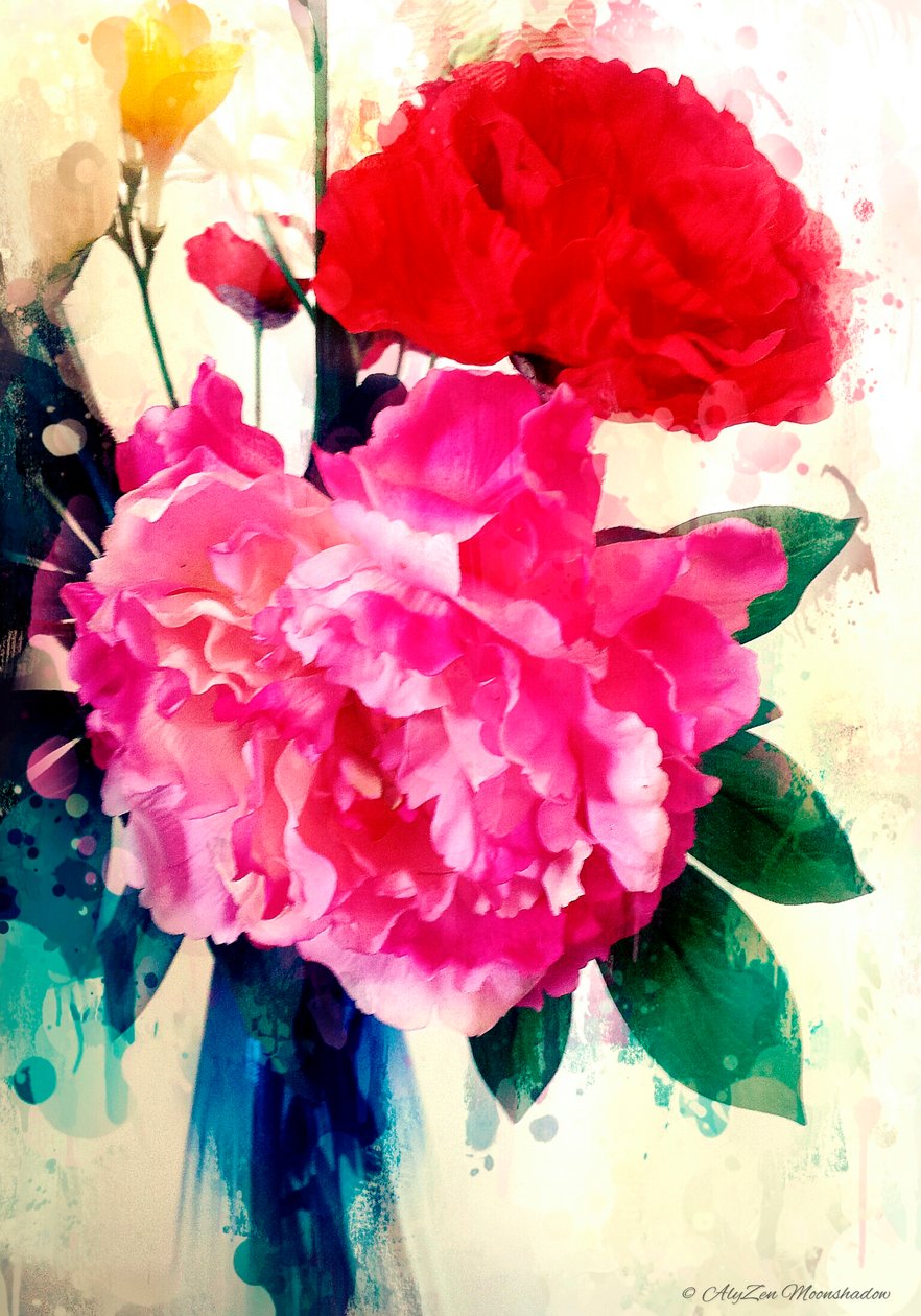 Peony and Poppy、2014年（デジタルミクストメディアの電信） 作： アリゼンムーンシャドウ