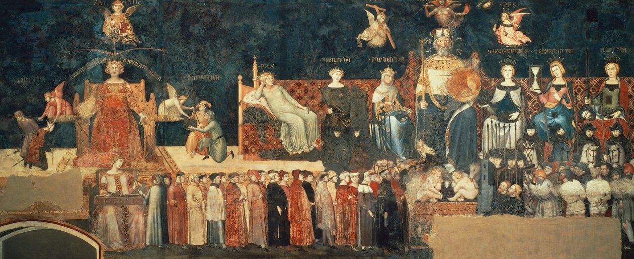 Allegory of Good Government, detail from Allegory and effects of good and bad government in town and country 作： アンブロージョ・ロレンツェッティ
