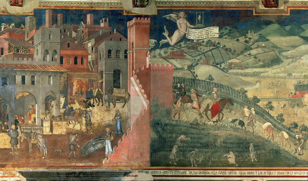 善き政府の影響、c.1338 作： アンブロージョ・ロレンツェッティ