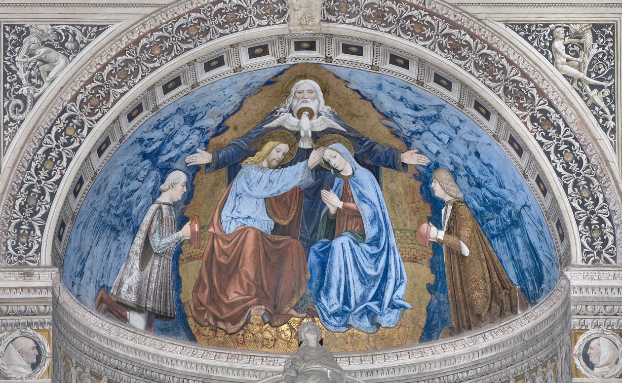 フランチェスコとルドヴィコスフォルツァの間の聖母マリアと神と聖霊との戴冠式、1500〜1522年 作： アンブロジオダフォッサーノ