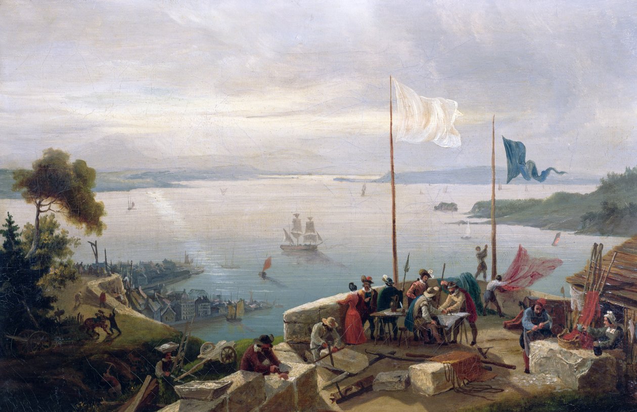 1608年、1848年のサミュエルデシャンプランによるケベック市の創設 作： アンブロワーズルイガーネレイ