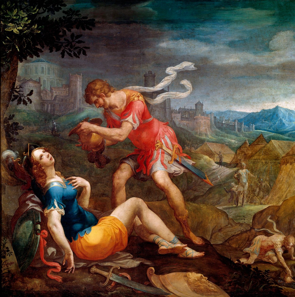 Tancrede christens Clorinde Torquato Tasso（通称：Le Muche）の詩「La jerusalem delivree」の挿絵。 作： アンブロワーズ・デュボア