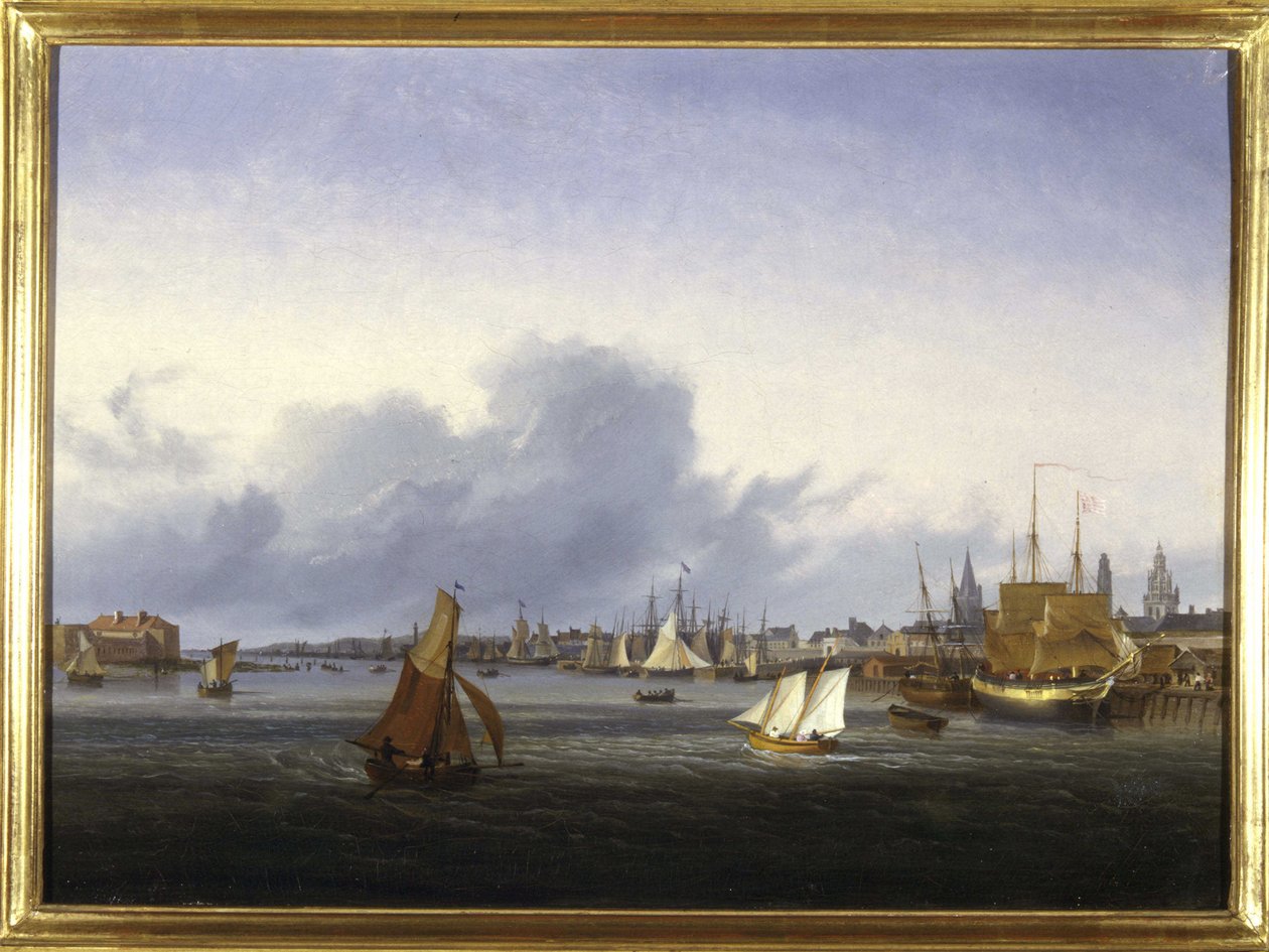 ルイ・ガルネレイ作「カレー港」、1820年頃、油彩・キャンバス、高さ0.330、奥行き0.460。CCIP Coll. 作： アンブロワーズルイガーネレイ