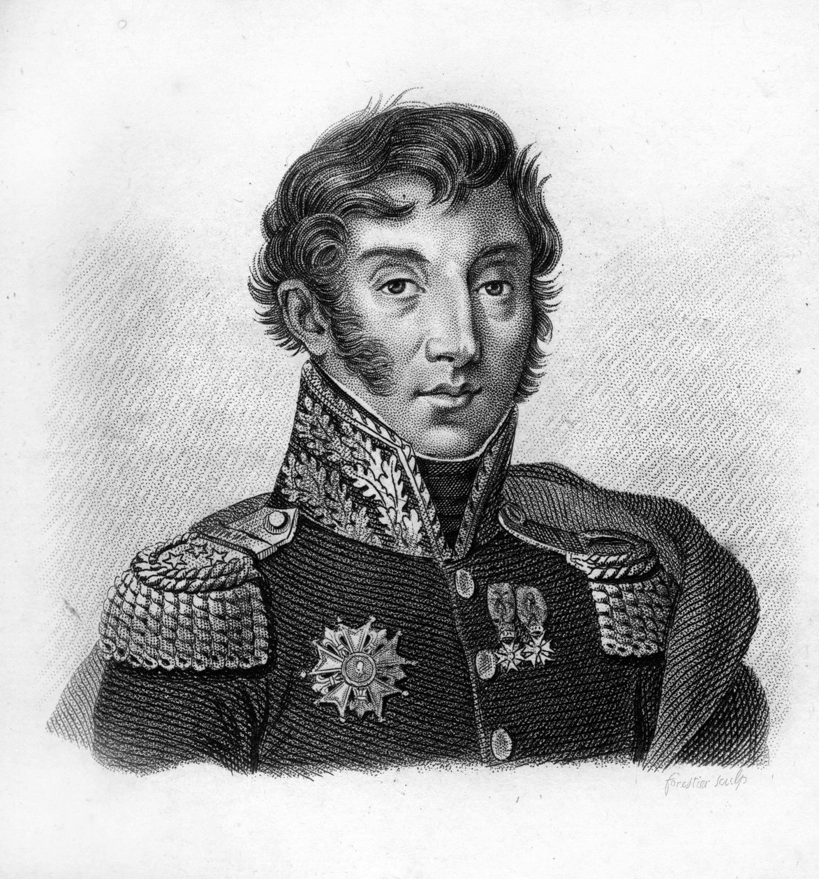 ジャン・マクシミリアン・ラマルク伯爵（1770-1832）は、フランスの将軍であり政治家であるが、「フランスの勝利と征服に伴うフランスの将軍たちのポートレート」の中に登場する。1818年にAmbroise Tardieuが彫ったもの。ステラコレクション。 作： アンブロワーズ・タルデュー
