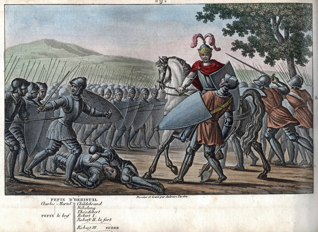 カロリング王朝のEudes（Odon）（860 - 898）は、ノルマン人との戦いを指揮し、パリを勝利に導いた（885 - 887） - 1825年にAmbroise Tardieuがデザインと彫刻を行った。 作： アンブロワーズ・タルデュー