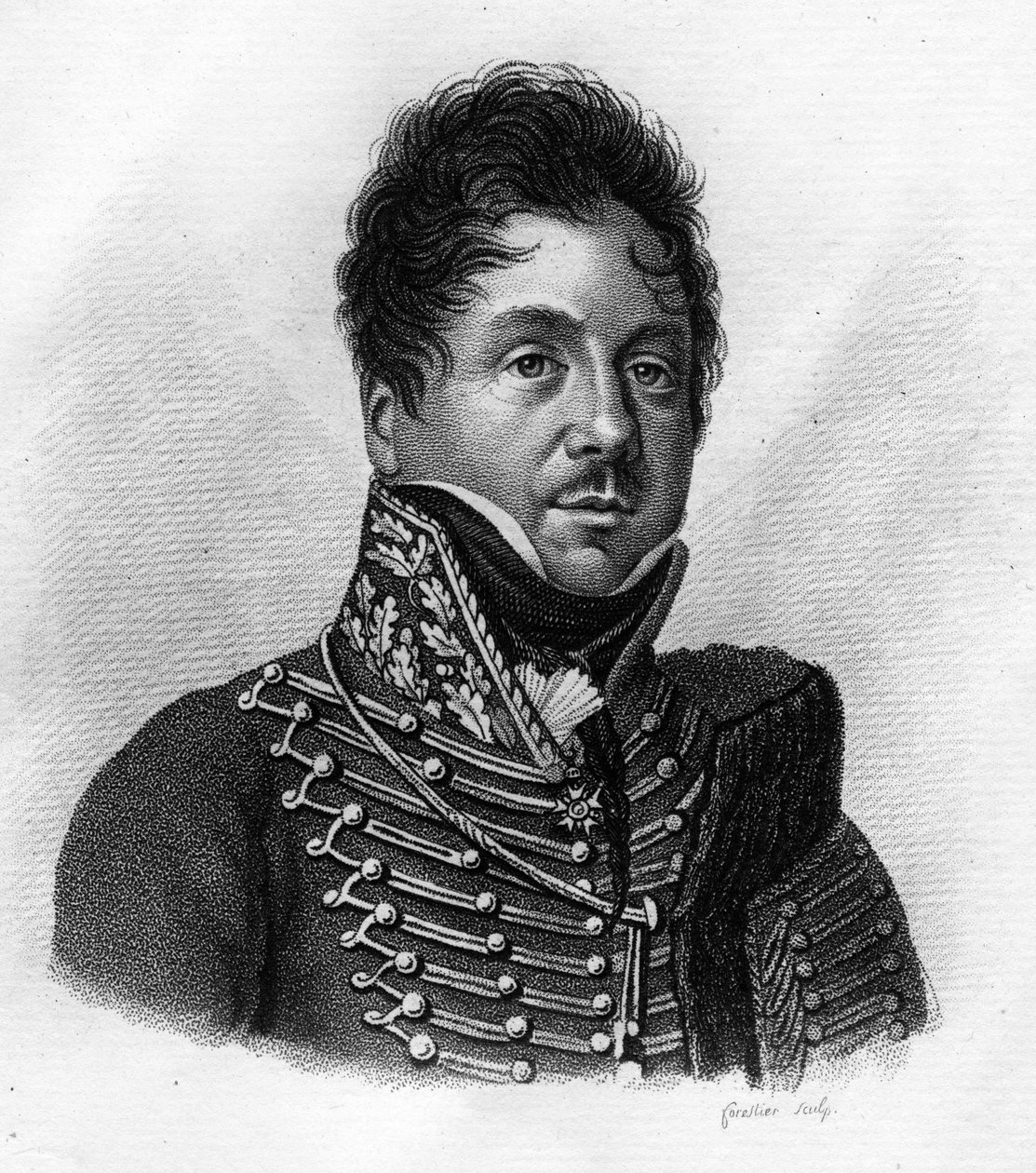 François FOURNIER SARLOVEZE (Sarlovese) 1774-1827-「フランスの勝利と征服に続くフランスの将軍たちの肖像」に掲載されています。1818年にAmbroise Tardieuが描いたもの。Stellaコレクション。 作： アンブロワーズ・タルデュー