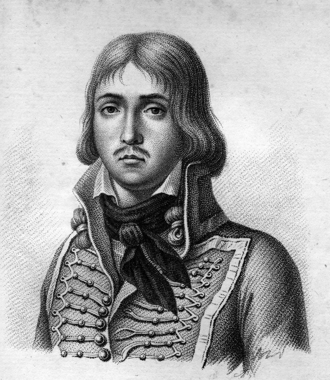 General Marceau.François Séverin Marceau Desgraviers General français (1769 to 1796).in" Portraits of the French generals following the victories and conquests of the French".1818年にAmbroise Tardieuによって彫られたもの。ステラコレクション。 作： アンブロワーズ・タルデュー
