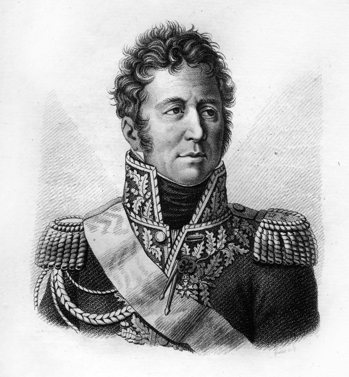 Jacques Alexandre Bernard Law, Marquis de Lauriston, Marshal of France (1768-1828) - "Portraits of the French Generals following the victories and conquests of the French" Engraved by Ambroise Tardieu in 1818.Stellaコレクション。 作： アンブロワーズ・タルデュー