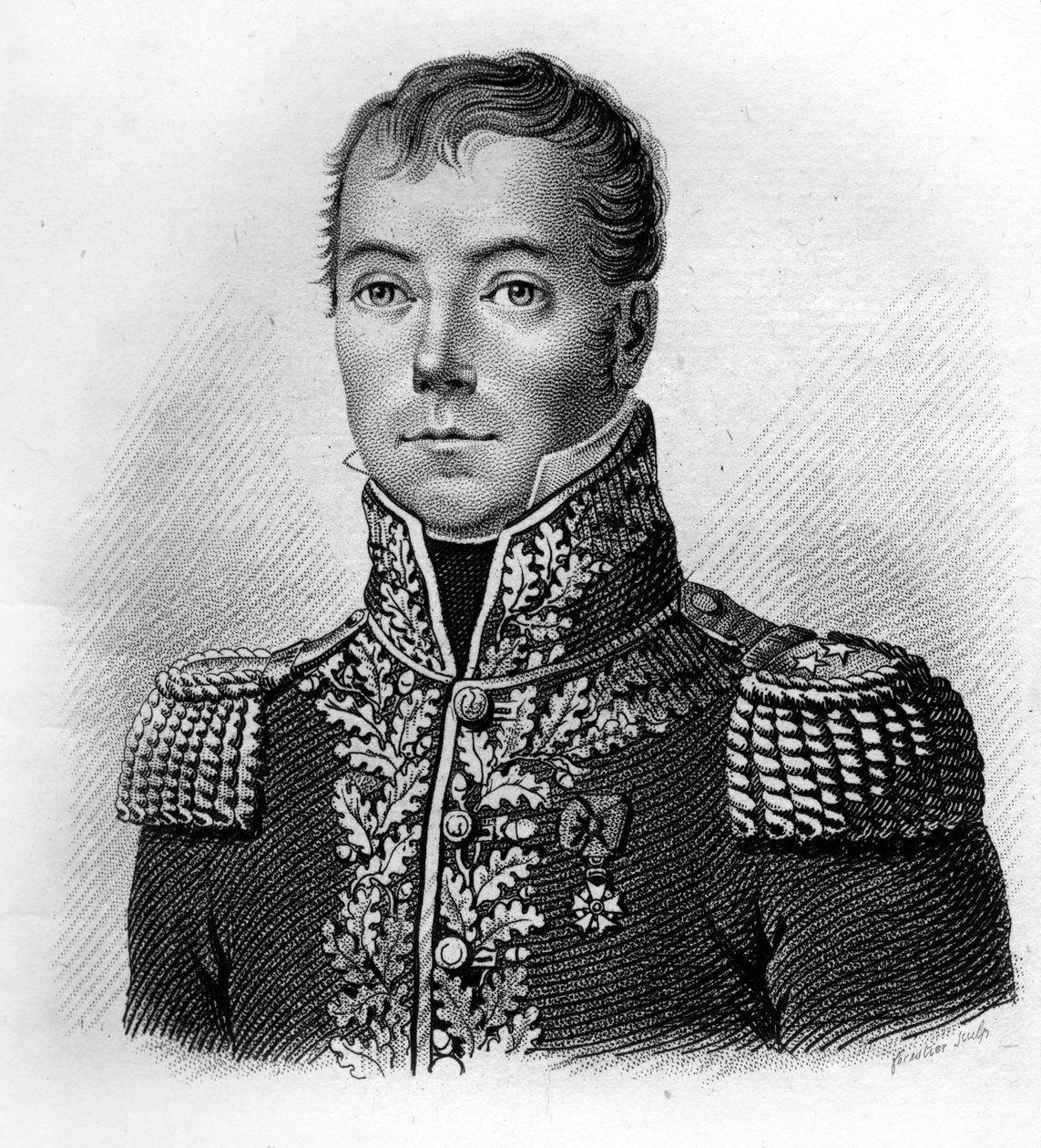 ジャン・ピエール・ブシェ将軍1770-1814.in "Portraits of French Generals".1818年にAmbroise Tardieuが描いたもの。Stellaコレクション 作： アンブロワーズ・タルデュー