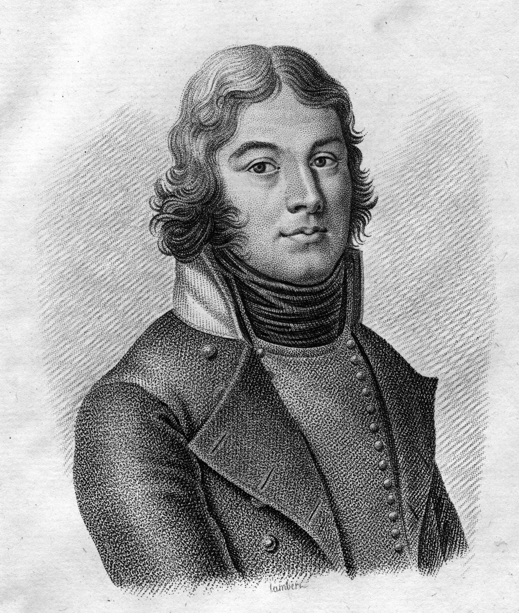 ラザール・ルイ・オッシュ将軍（1768-1797）の肖像 - 「フランスの勝利と征服に続く将軍たちの肖像」に掲載。1818年にAmbroise Tardieuが彫ったもの。Stellaコレクション。 作： アンブロワーズ・タルデュー