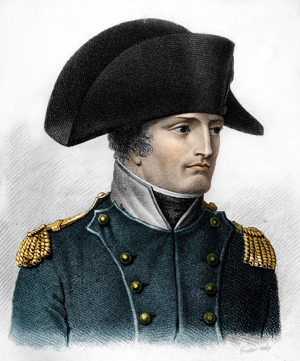 アウステルリッツの戦い（1805年）の時のナポレオンの肖像-「フランスの勝利と征服に続く将軍たちの肖像」に掲載。1818年、Ambroise Tardieuによる墓。ステラコレクション。 作： アンブロワーズ・タルデュー