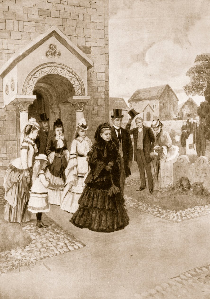 ビクトリア女王のオズボーンでの生活：ウィッピンガム教会の女王陛下、 『The Illustrated London News』、1901年 作： アメディー・フォレスティエ
